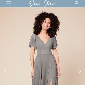 Dear Cleo style ZOEY bridesmaid dress NWT smoke